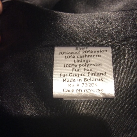 Gorgeous European Marvin Richards Black Fox fur wool long coat size 8 - Picture 5 of 6